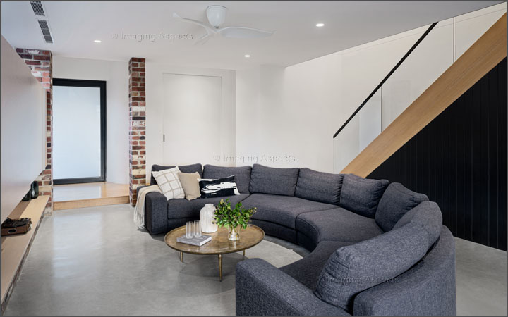 Living room interior in Northcote, Victoria.