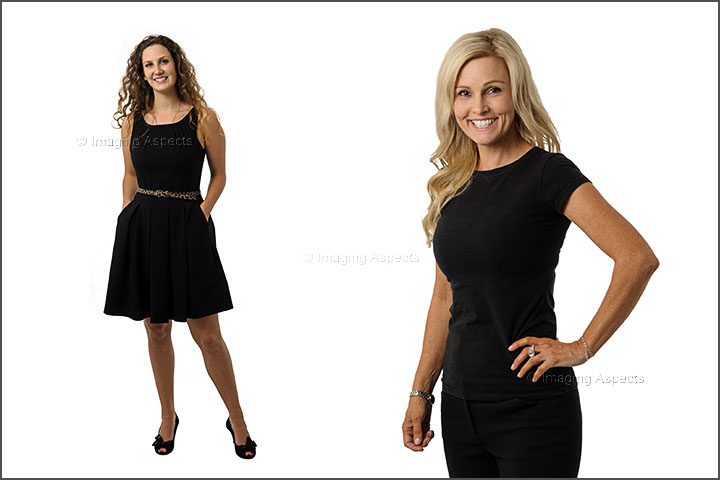 Portable location photography studio setup for executive portraits on a white background for Global Publishing Group.